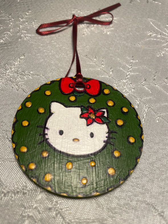 Christmas Ornament - Hello Kitty Wreath