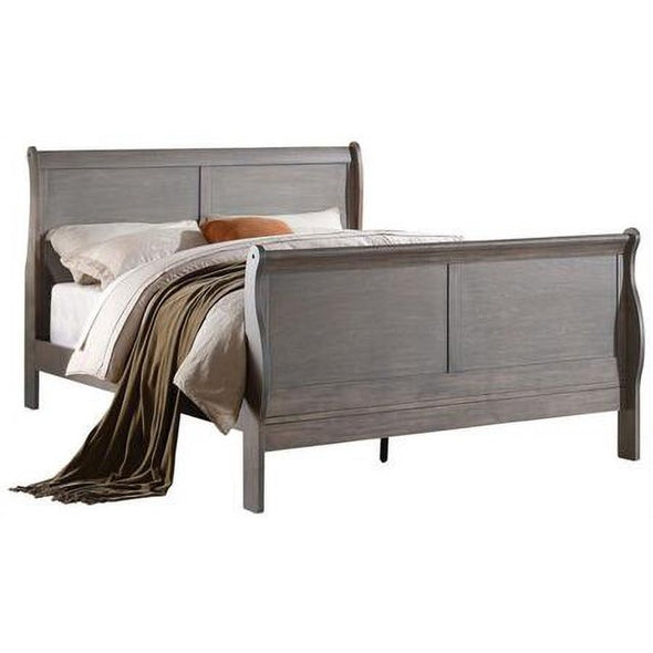 LOUIS PHILIPPE III BED - ANTIQUE GRAY