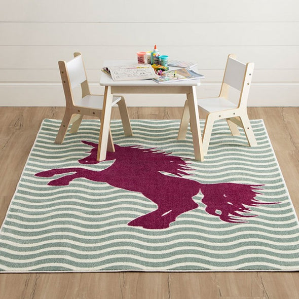 BARON AREA RUG Sage Green/Fuchsia