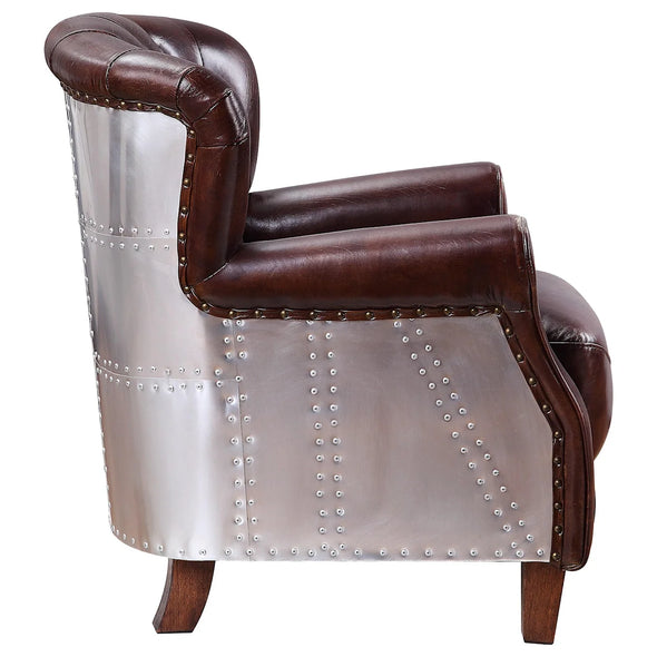 BRANCASTER CHAIR - VINTAGE BROWN & ALUMINUM