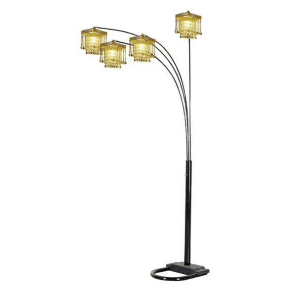 CRYSTAL FLOOR LAMP BLACK & GOLD