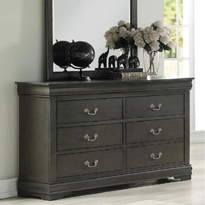 LOUIS PHILIPPE DRESSER AND MIRROR