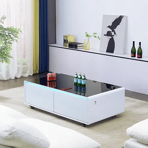 SMART TABLE FRIDGE BROWN & WHITE