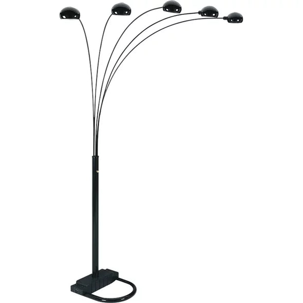 BLACK 5-HEADED FLOOR LAMP