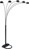 BLACK 5-HEADED FLOOR LAMP