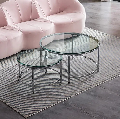 GLASS COFFEE TABLE SET