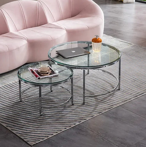 GLASS COFFEE TABLE SET