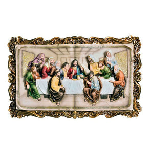 HOMILI LAST SUPPER PLAQUE WITH GOLDEN BORDER