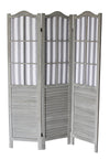 Divider - Washed Gray Arc Shutter 4-Panel