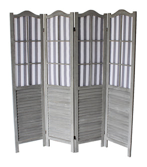 Divider - Washed Gray Arc Shutter 4-Panel