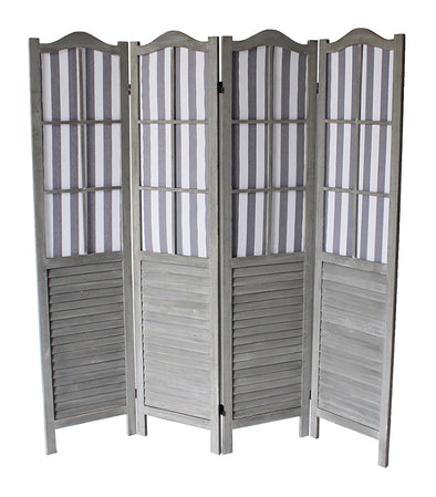 Divider - Washed Gray Arc Shutter 4-Panel