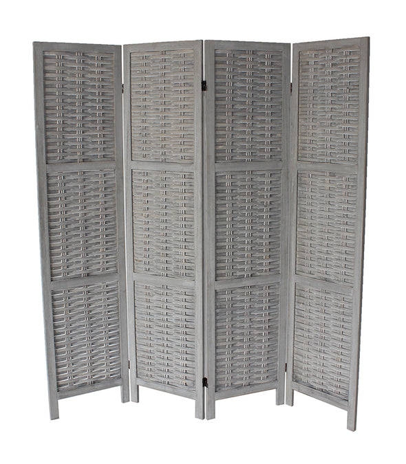 Divider - Gray Rustic Woven 3-Panel